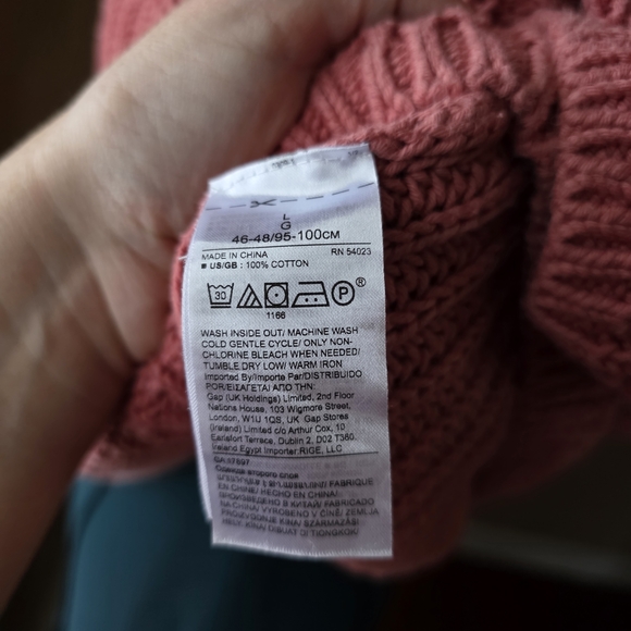 Banana Republic Coral Pink 100% Cotton Short Sleeve Sweater (Size L) - Picture 6 of 6